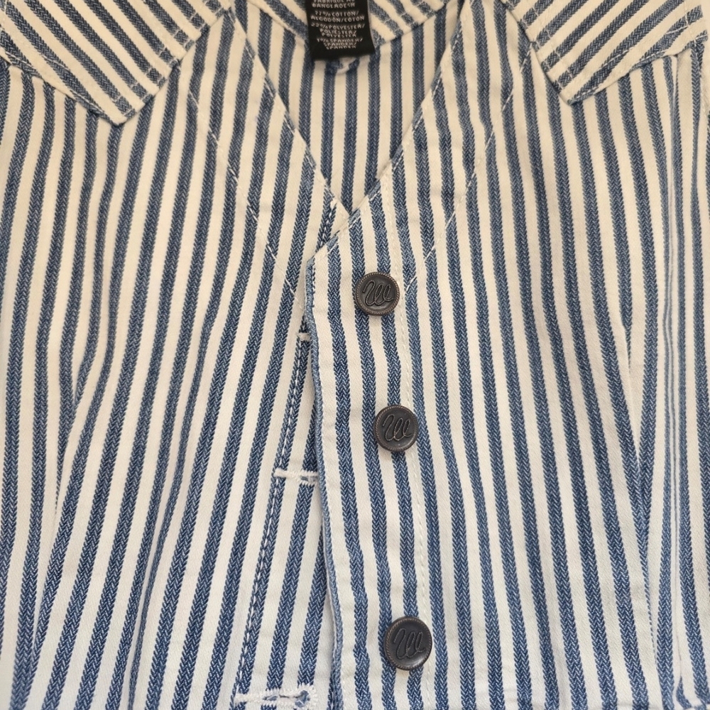 Wrangler Navy and White Striped Casual Dress
